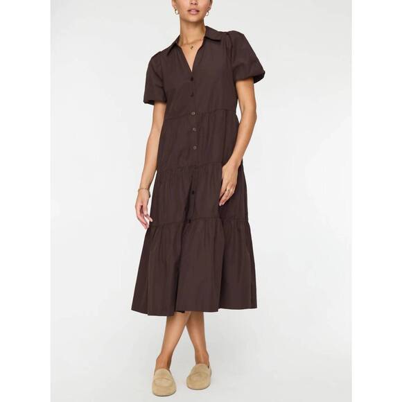 NEW BROCHU WALKER havana midi dress in java